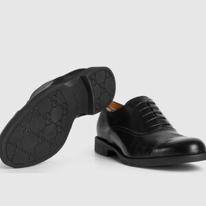 Gucci Black Leather Oxfords